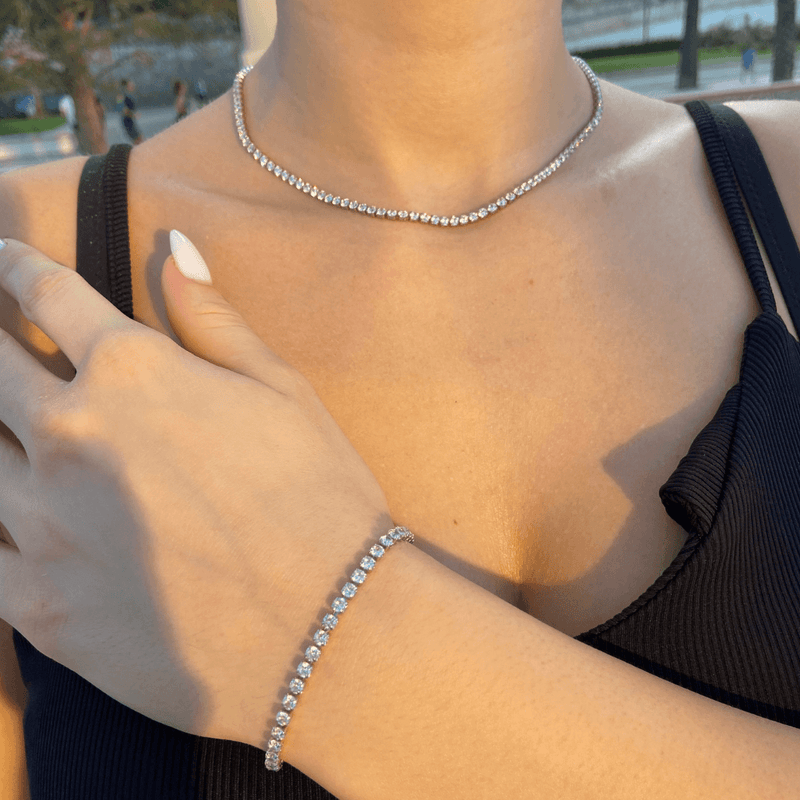 Dolcelli-roma-crystal-bracciale-3mm-argento-con-bracciale